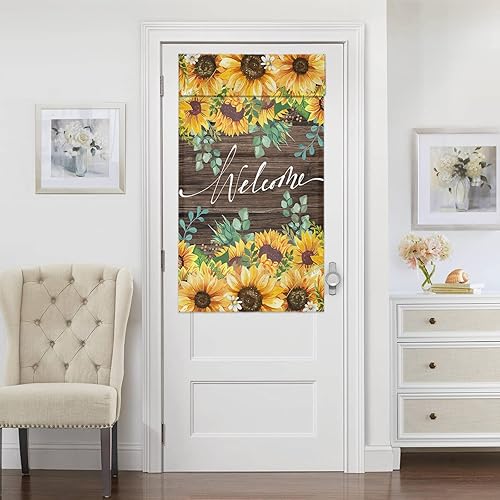 Miniatura 10 de Cortinas de puerta de bienvenida para ventanas de puerta, cortina de puerta francesa de limón, cortina de privacidad para puerta, cortina de puerta