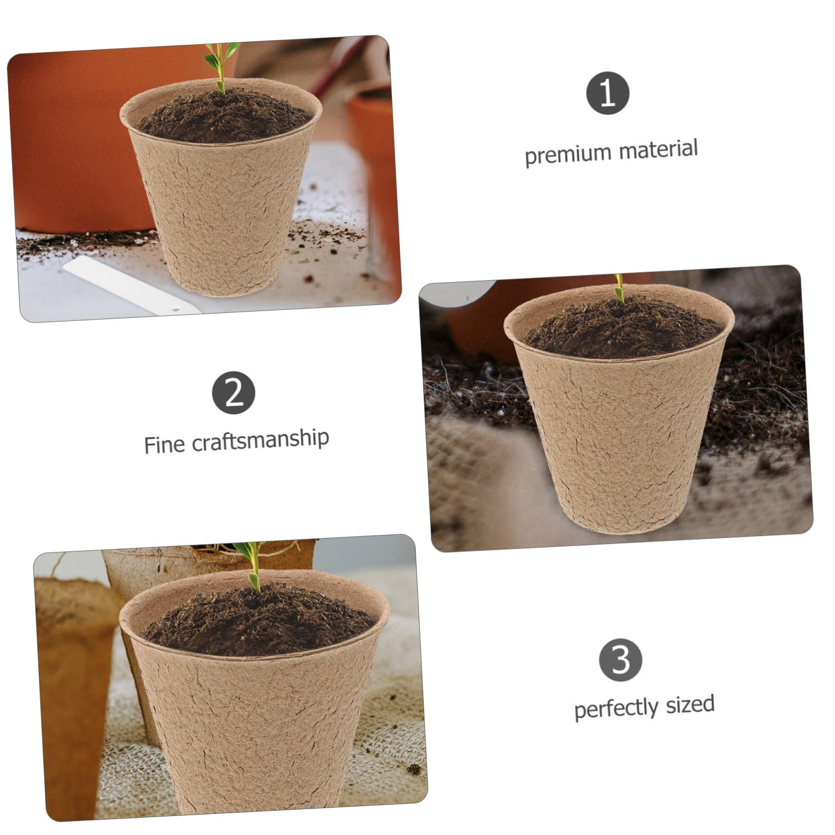 UPKOCH Kit 110 Vasi da Vivaio Biodegradabili in Polpa per Avviamento Piante, Vaso di Torba per Germinazione Piante Grasse e Ortaggi, Trapianto Diretto in Vaso, per Giardino e Balcone