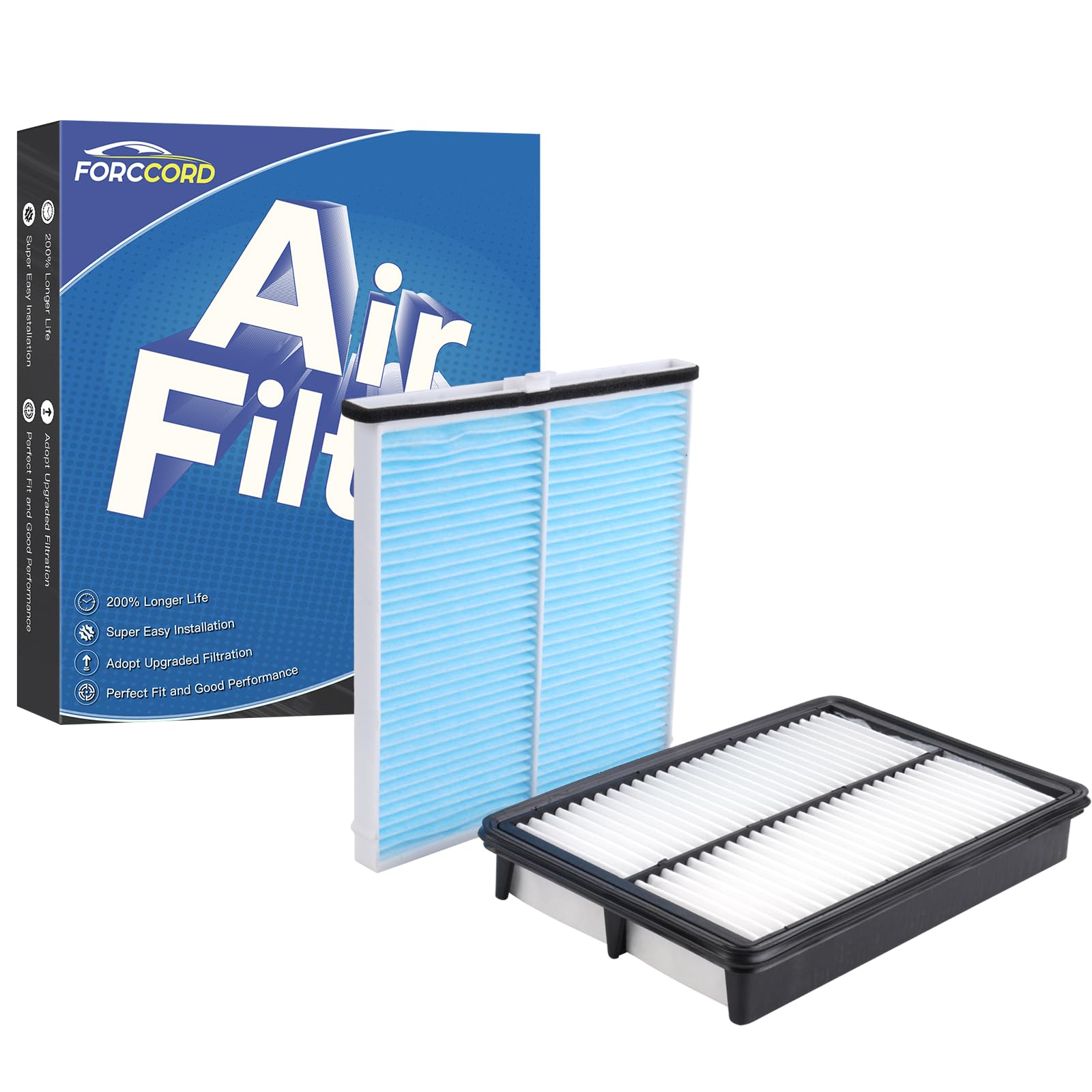 Forccord Cabin+Engine Air Filter Fit for CX-5 (2013-2023),Mazda 3 (2014-2018),Mazda 6 (2014-2021) Not Turbo,Cabin Filter Engine Air Filter Replacement