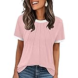 AUTOMET Womens Shirts Short Sleeve Tops Business Casual Tee Spring Summer Clothes Trendy Fashion Dressy Blouses Outfits 2025