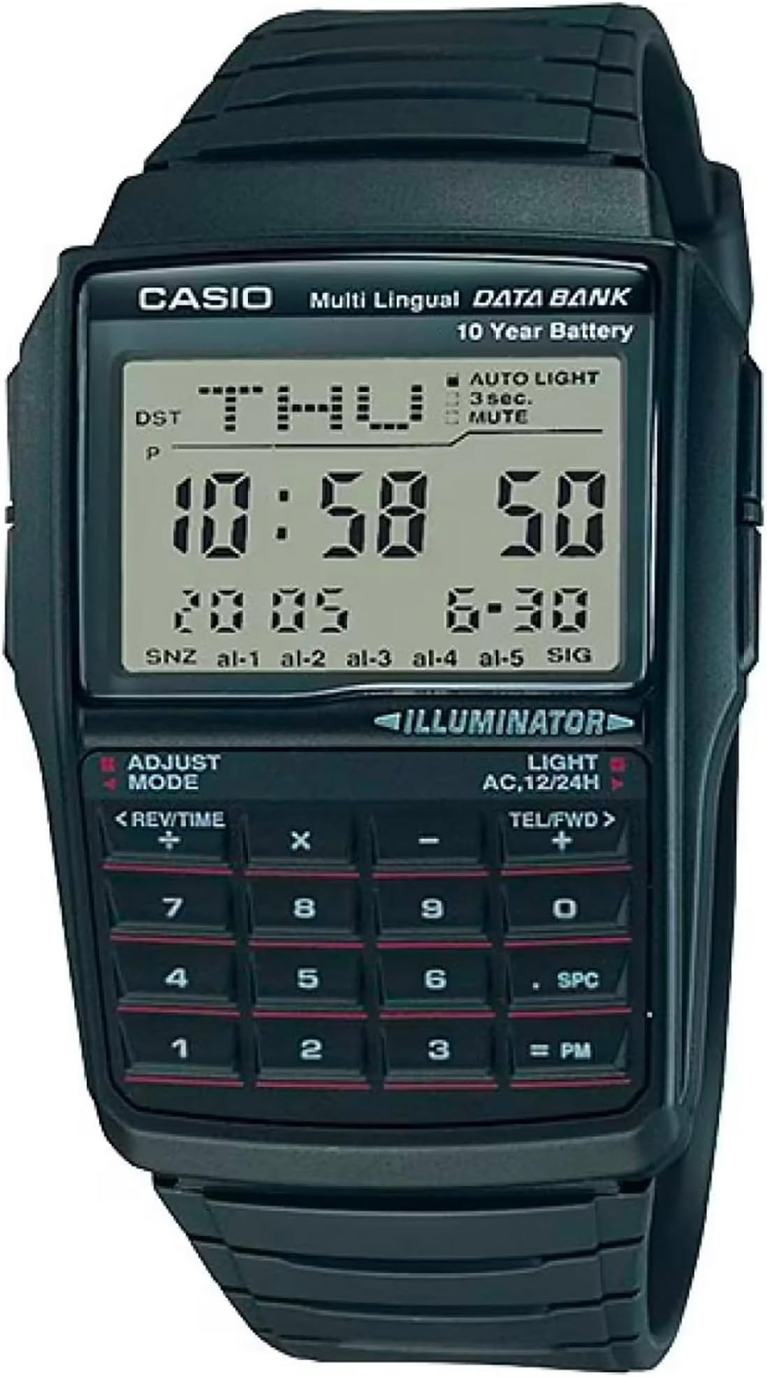 Casio Men Vintage DBC-32-1ADF Black Digital Dial Black Resin Strap Db38