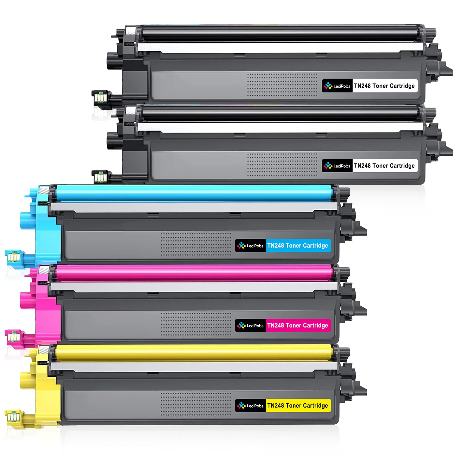 LeciRoba TN248 - Toner per Brother TN248 248 per Brother DCP-L3515CDW L3555CDW HL-L3215CW L3225CW L8230CDW L8240CDW MFC-L3740CDW L8340CDW L8390CDW (con chip, confezione da 5)