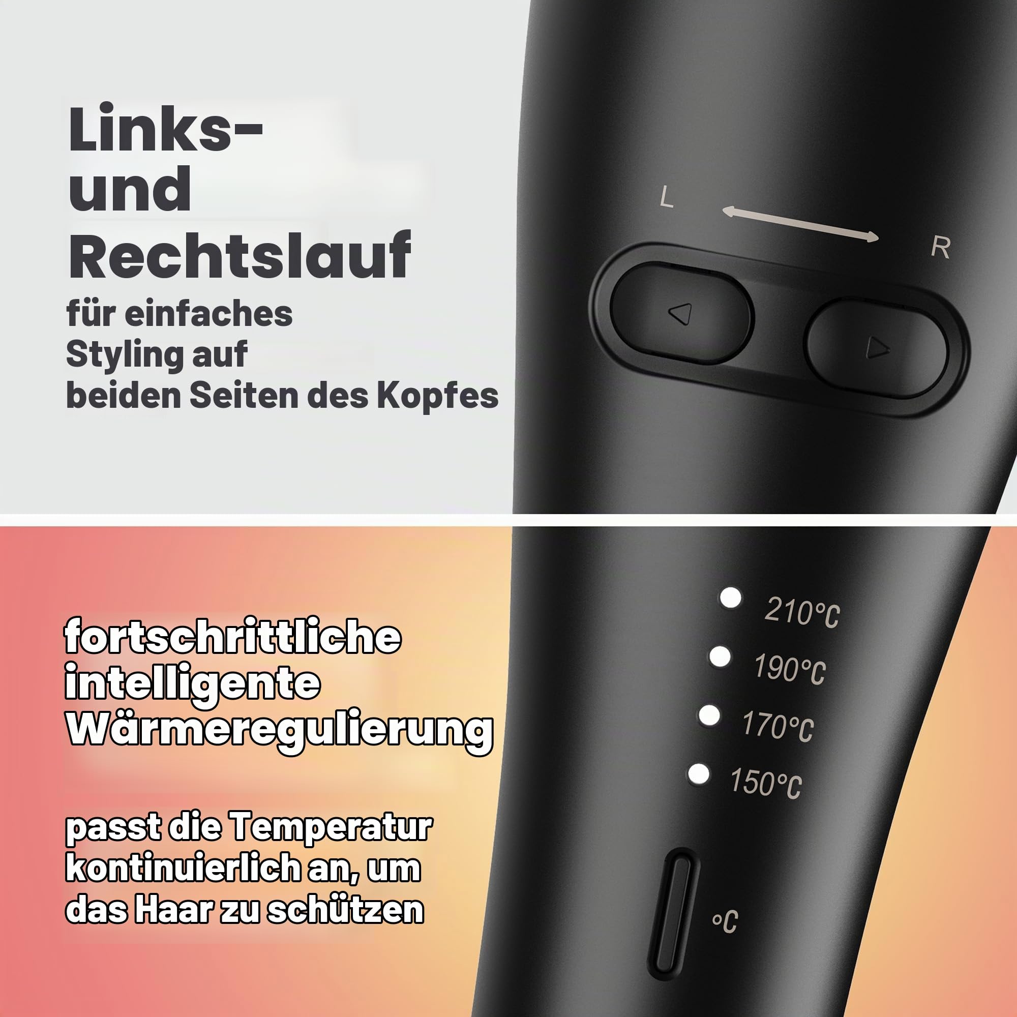 REVAMP Hollywood Curl Lockenstab Auto-Rotate Keramik - Ionisch | Keramikzylinder, Verwicklungsfrei, Locken und Beach Waves, Rotierender Hair Styler, welliges Haar