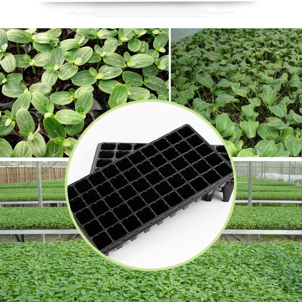 Yardwe Plantes D'intérieur 5 Pièces Plateaux de Propagateur Plateau de Démarrage de Semis 50 Cellules Plateau de Pots de Pépinière pour Jardin Hydroponique Humidité Germination Fournitures