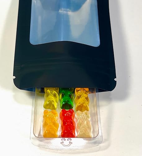 Miniatura 6 de Bolsas de basura de Mylar a prueba de olores (paquete de 50) Bolsa de papel de aluminio, fuerte sello de cremallera reutilizable, 4 mil de grosor.