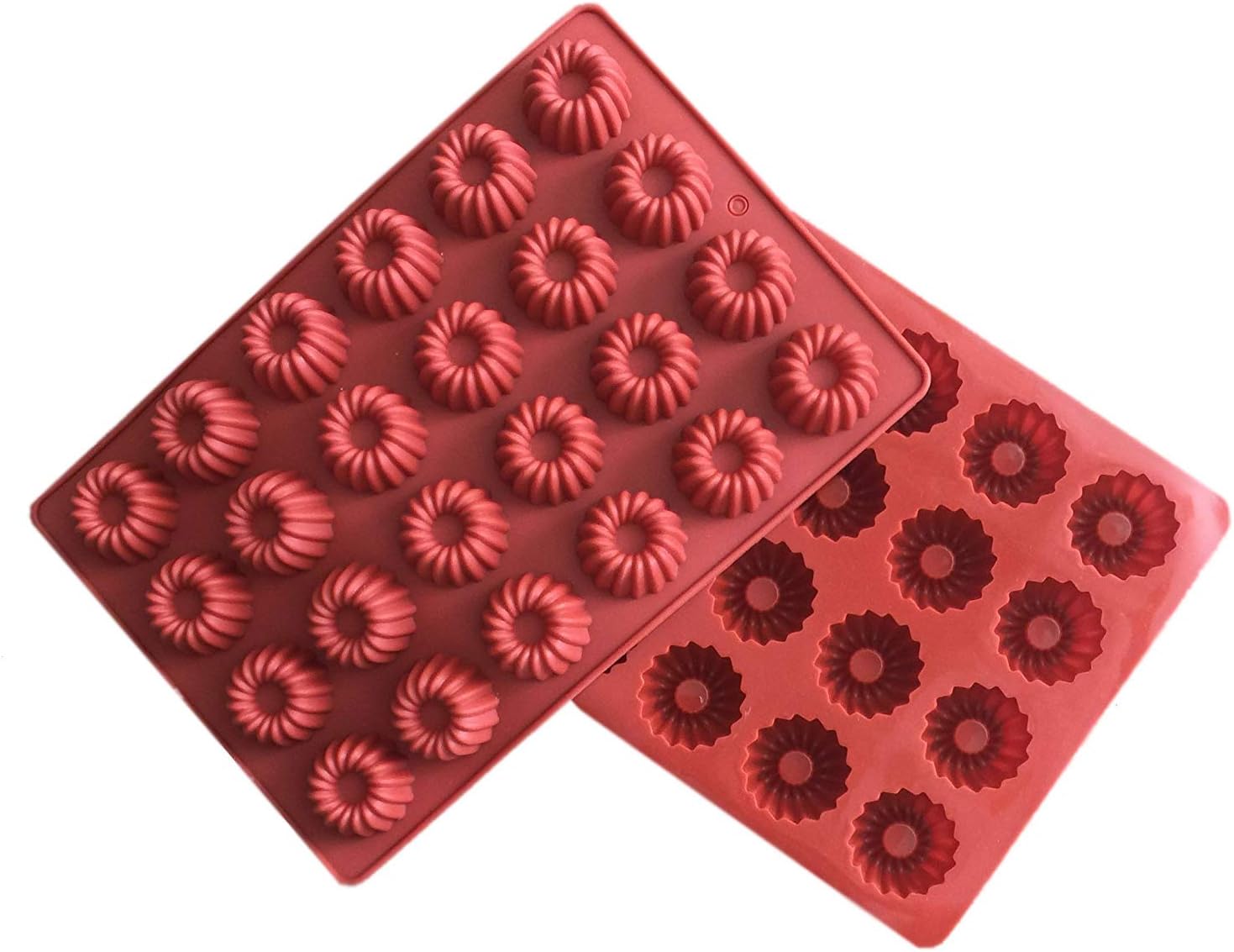 2 x Pack Fancy Bundt Cake Donuts Silicone Baking Pan flexible Mold Ice Tray Cookie (Ships From USA)