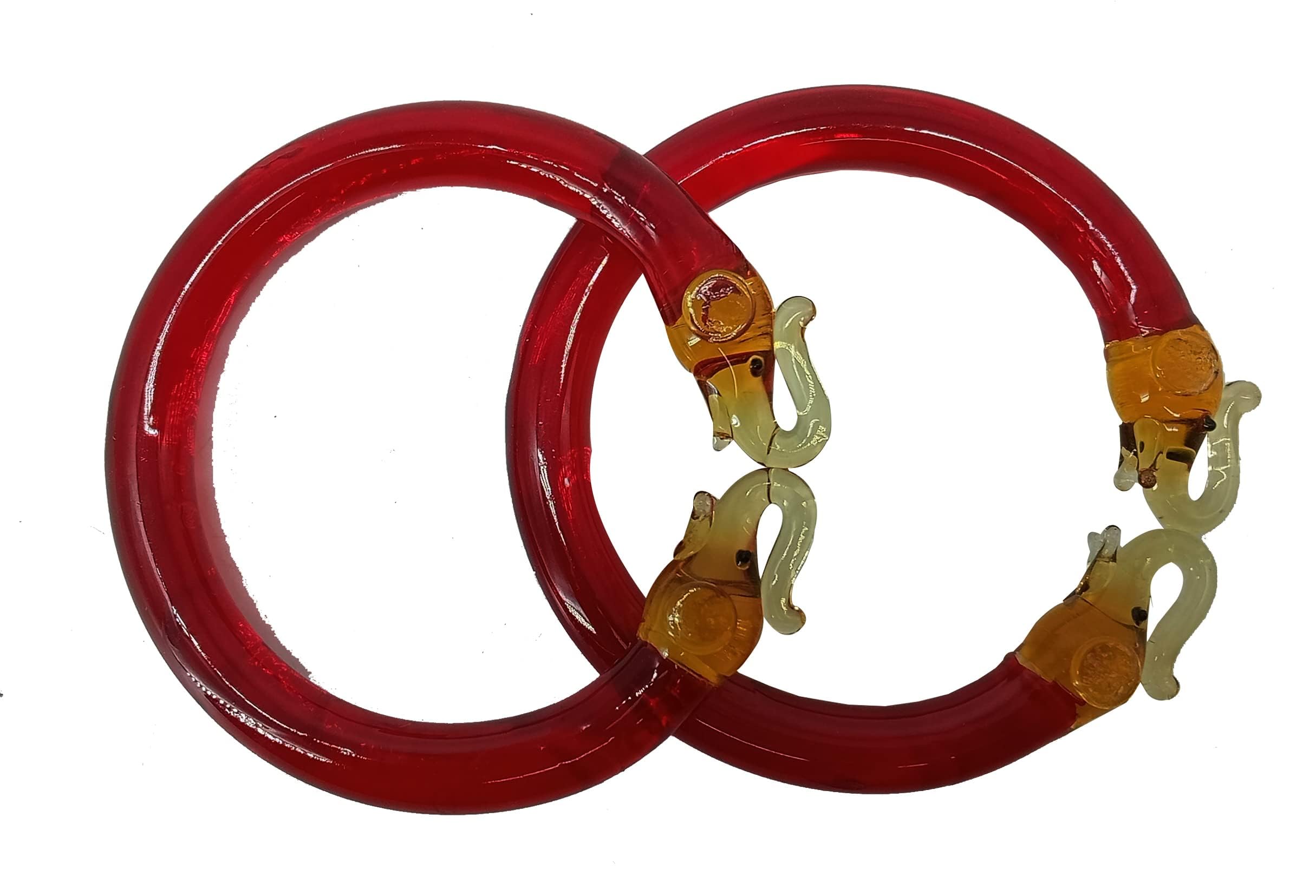 The Golden Cascade Red Elephant Design Glass Kada for Women | Fancy Glass Kadas for Girls & Ladies (Hathi) (Red, Small 2-4) (B0CQ521VMH) Amazon Price History, Amazon Price Tracker
