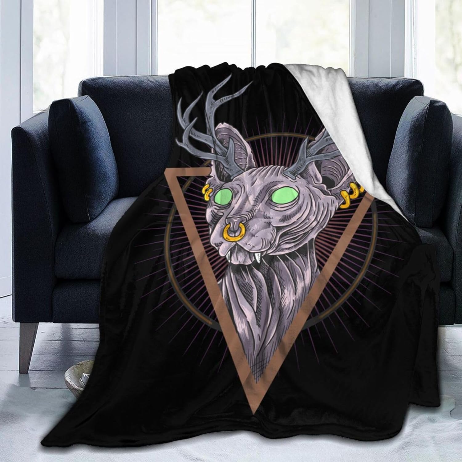 Hairless Cat Throw Blanket 60"x50" Super Soft Flannel Blanket Fuzzy Cozy Blanket