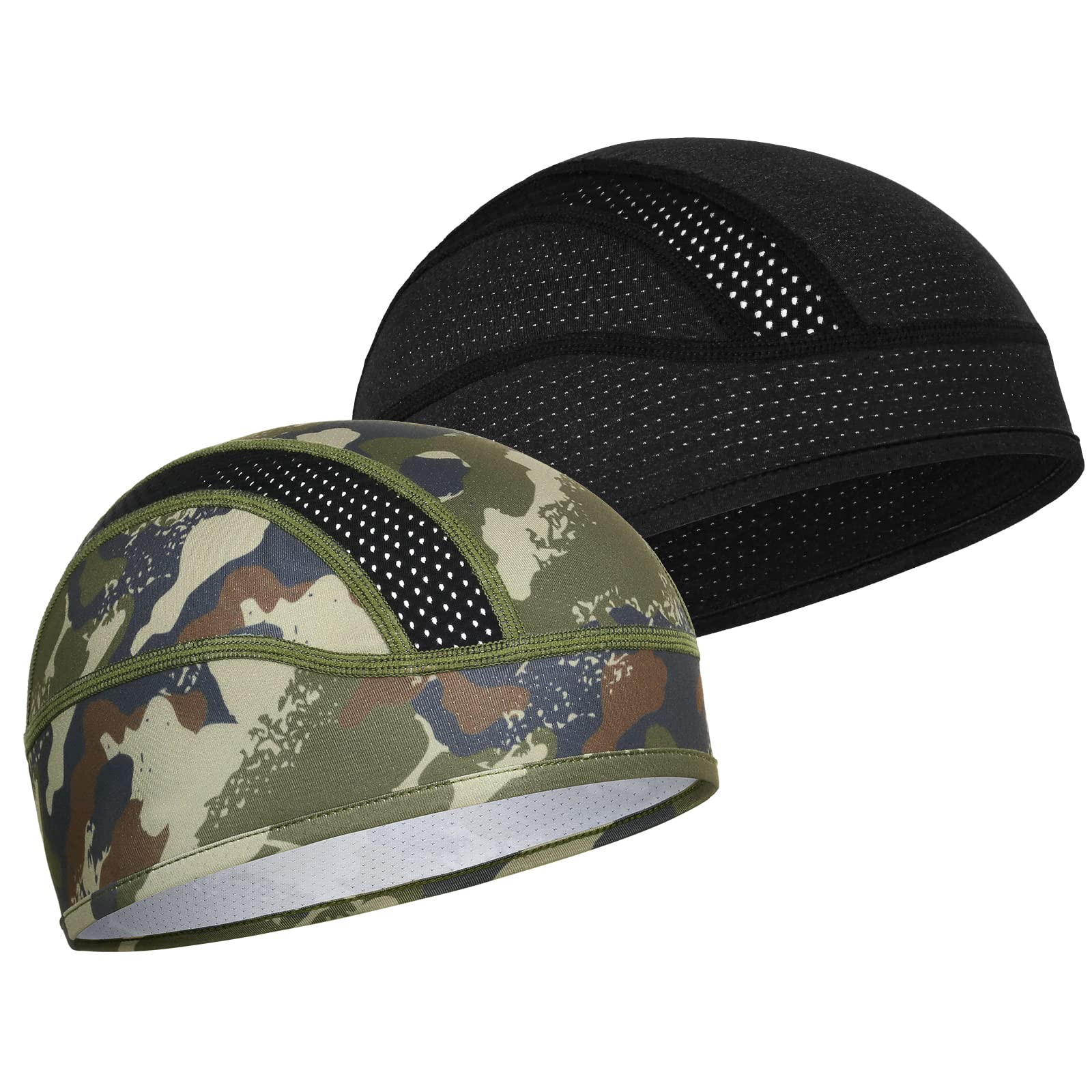 Skull Cap Helmet Liner Beanie, Cooling Mesh Cycling Running Hat for Men Women, Fits Under Helmets