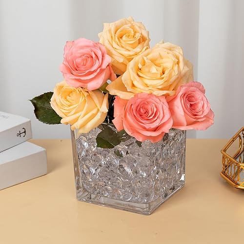 Miniatura 7 de AiFanS Relleno de jarrón para centros de mesa, Home Deco 300 cuentas de relleno de jarrón de 34 pulgadas, canicas de diamante para jarrones, color