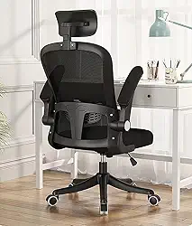 Cadeira Para Escritório, Design Ergonômico, Encosto de Cabeça Ajustável, A Almofada de Assento Espessada, Ajustada a 125°, Experiência de Suporte Atualizada (Preta)