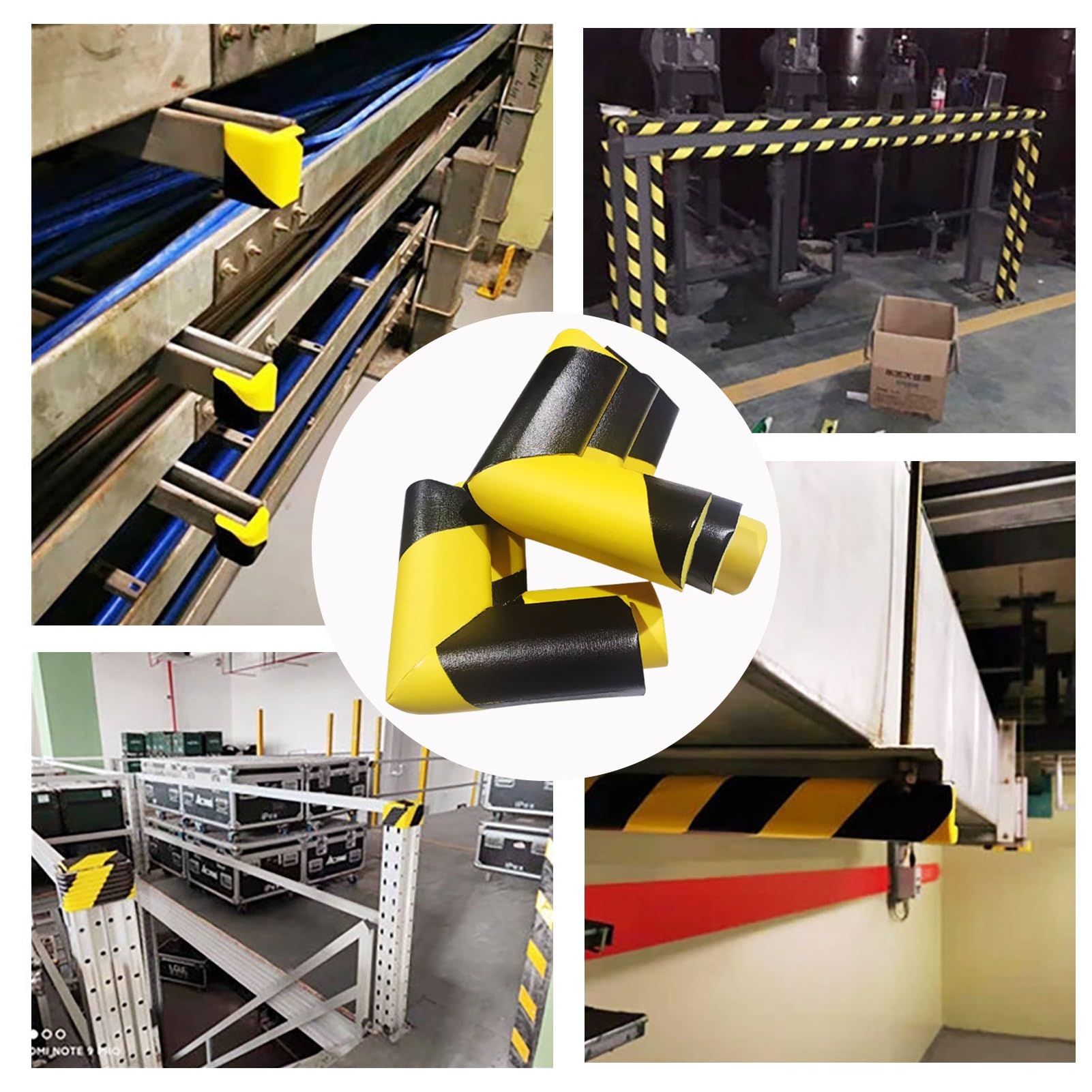 Protezioni Angolari Autoadesive In Schiuma NBR, Protezioni Per Bordi | Parabordi Di Sicurezza Per Mobili, Pareti E Attrezzature Industriali(Yellow Black U-Shaped,12PCS)