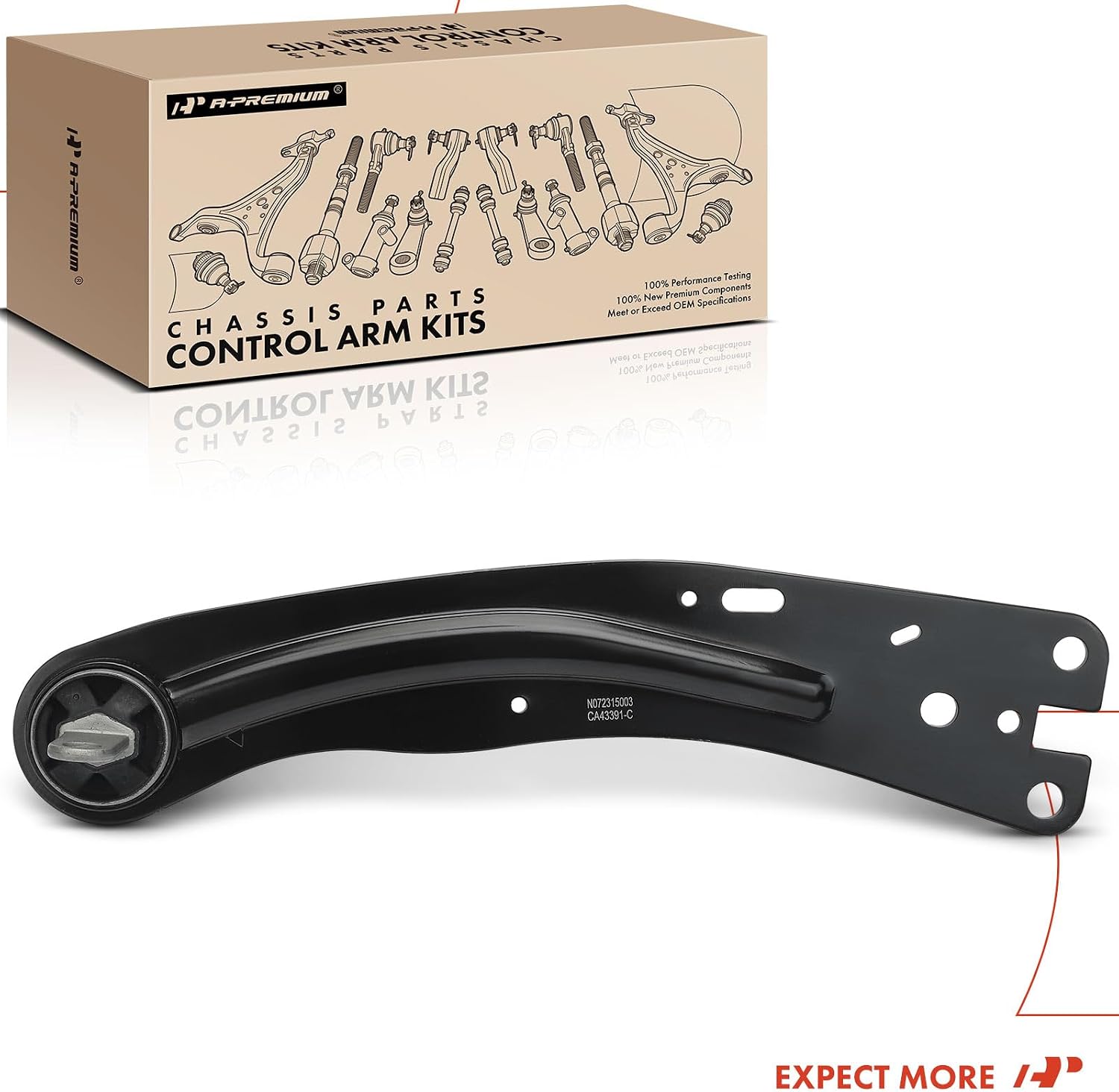 A-Premium Rear Right Suspension Trailing Arm, Compatible with Ford Focus 2013 2014 2015 2016 2017 2018