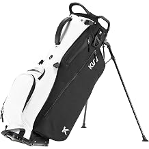 KVV Lightweight Golf Stand Bag with 7 Way Full-Length Dividers, 5 Zippered Pockets, Automatically Adjustable Dual Straps，Elegant Design