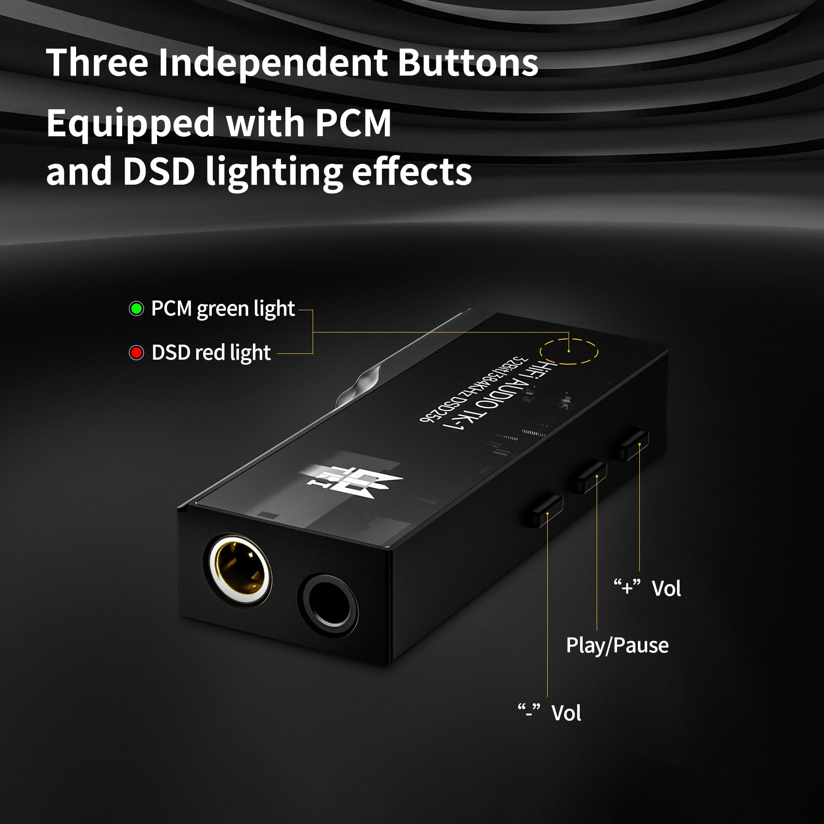 Yinyoo TRI TK1 Amplificateur de casque DAC portable à double puce CS43131 32 bits/384 kHz DSD256 pour audio Hi-Fi avec câble adaptateur USB-C vers USB-C pour prise de casque de 3,5 mm / 4,4 mm