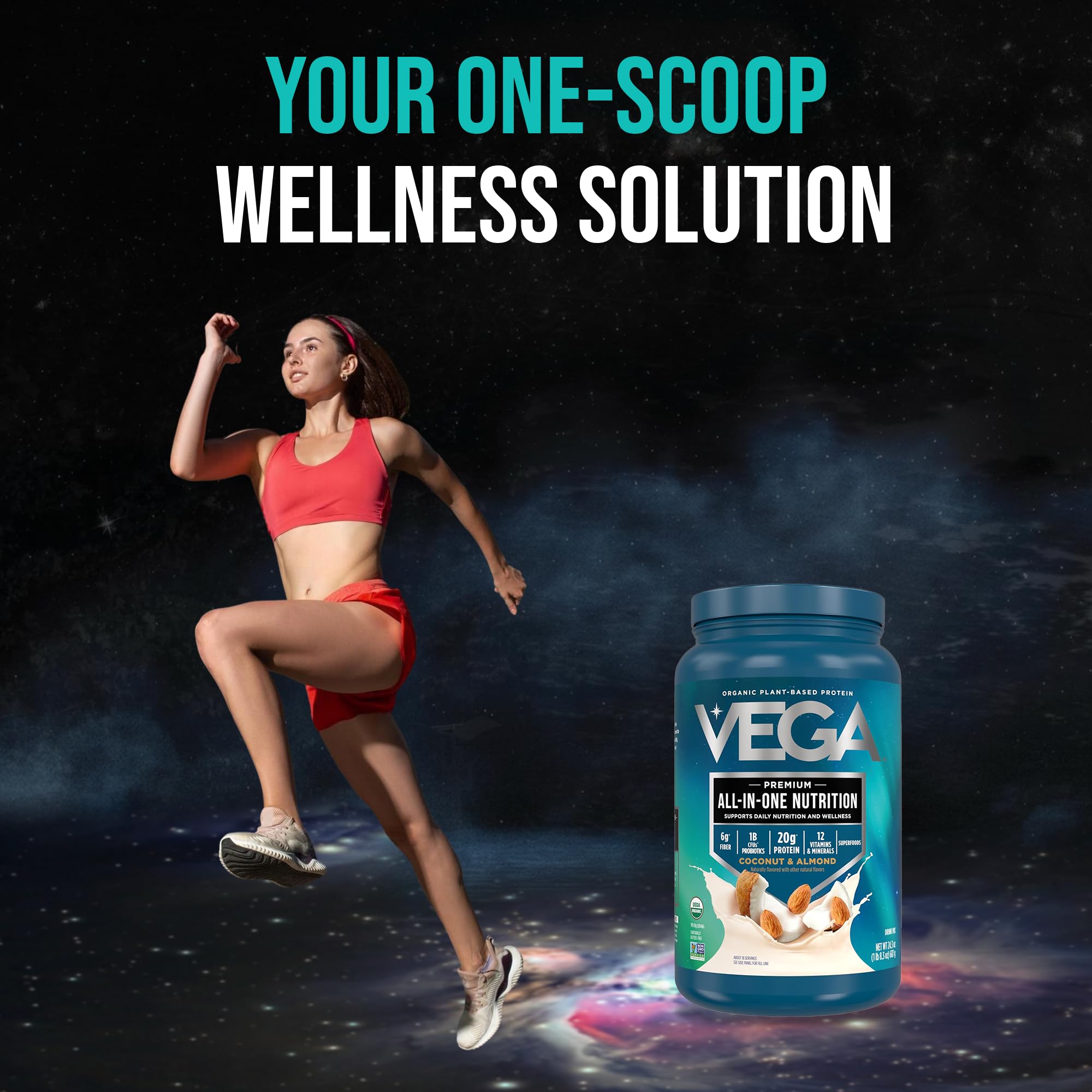 Vega All-in-One Nutrition Organic Vegan Protein Powder – Coconut Almond, 20g Protein Meal Replacement Shake – 1.52lbs (18 Servings) — Amazon image 10