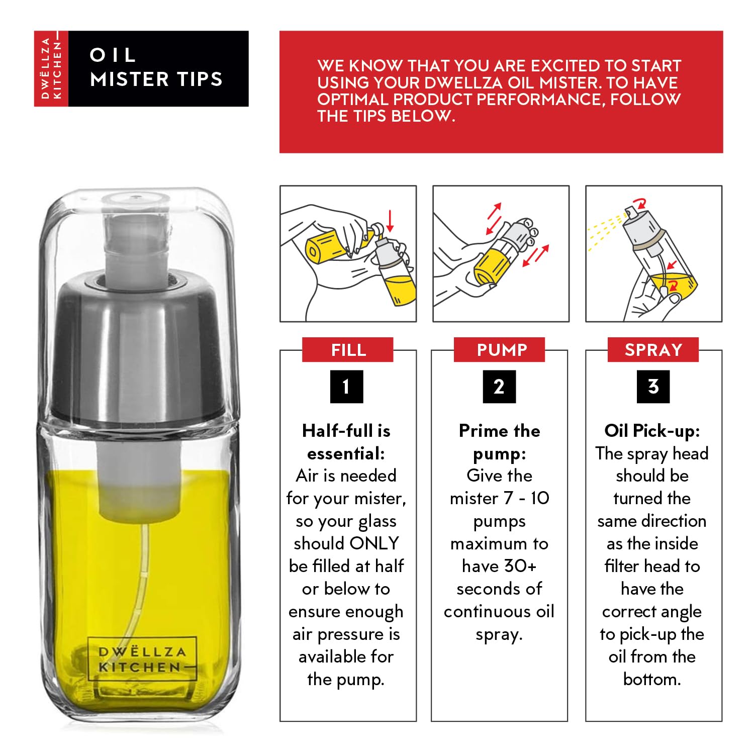 Olivenölspenderflasche für Küche & Olivenölsprüher Mister zum Kochen - Gießen Sie Öl, Essig & Sirup ab 17 Unzen Tropffreie Olivenölflasche mit Messungen und 6 Unzen Olivenöl Sprühflasche