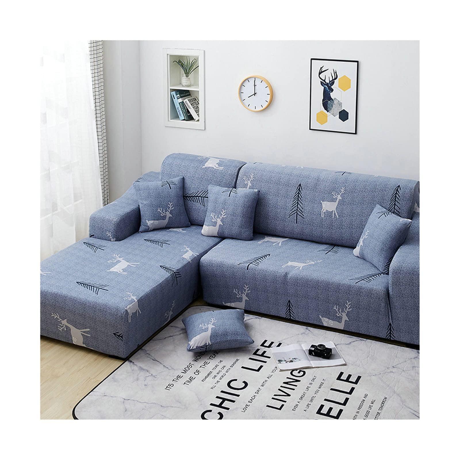 Funda de sofa elástica Elchwald para proteger el salón familiar durante el invierno
