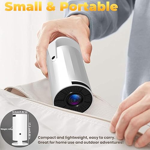 Miniatura 7 de Aplicaciones integradas Proyector inteligente Bluetooth WiFi 5G, proyector portátil HD compatible con 4K, mini proyector con altavoz estéreo. Uso en