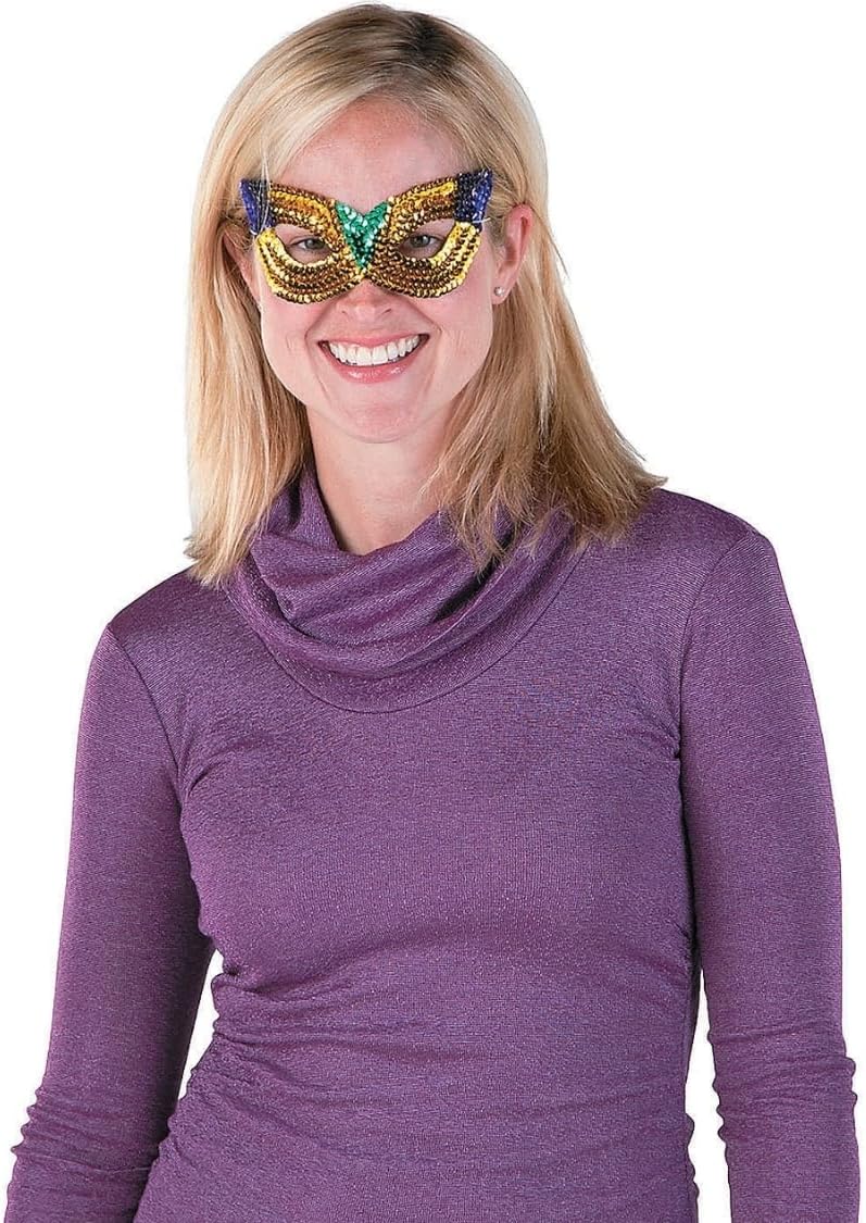 Fun Express Mardi Gras Mask Bulk Value Pack - Costume and Party Decor - 100 pieces