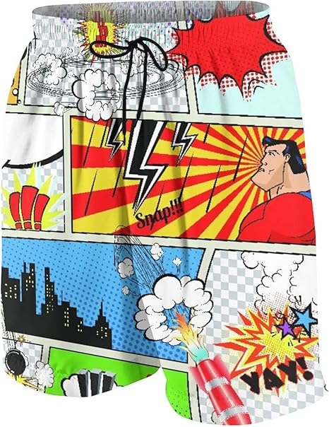 GKGYGZL Trajes de baño para Hombres Personalizados,Comic Place Speech