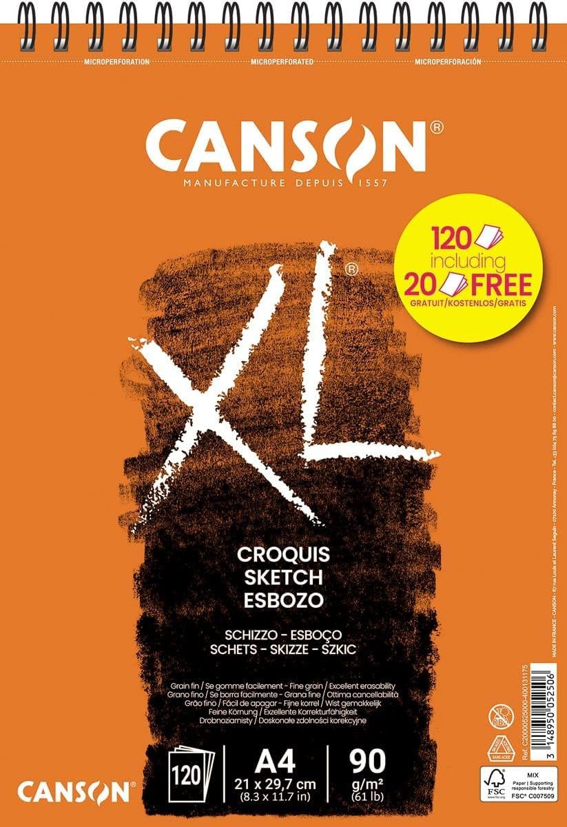 CANSON Bloc … croquis spirale "​XXL", A4, 120 feuilles