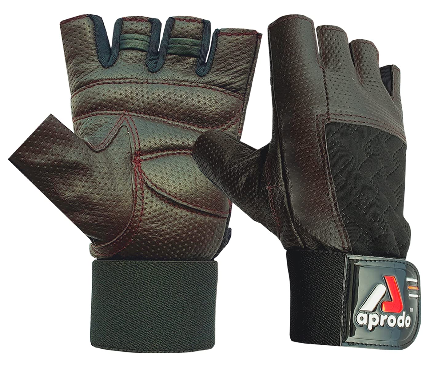 See full amazon price history chart for Aprodo Soft Leather Gym Gloves with Wrist Support + Double Stitched Fingers and Palm - Breathable Mesh Lycra On Back + Easy Open Finger Tab Size Adjuster, Free Size (Dark Brown, Free Size) Aprodo Soft Leather Gym Gloves with Wrist Support + Double Stitched Fingers and Palm - Breathable Mesh Lycra On Back + Easy Open Finger Tab Size Adjuster, Free Size (Dark Brown, Free Size) (B098PCZ643) Amazon Price History, Amazon Price Tracker