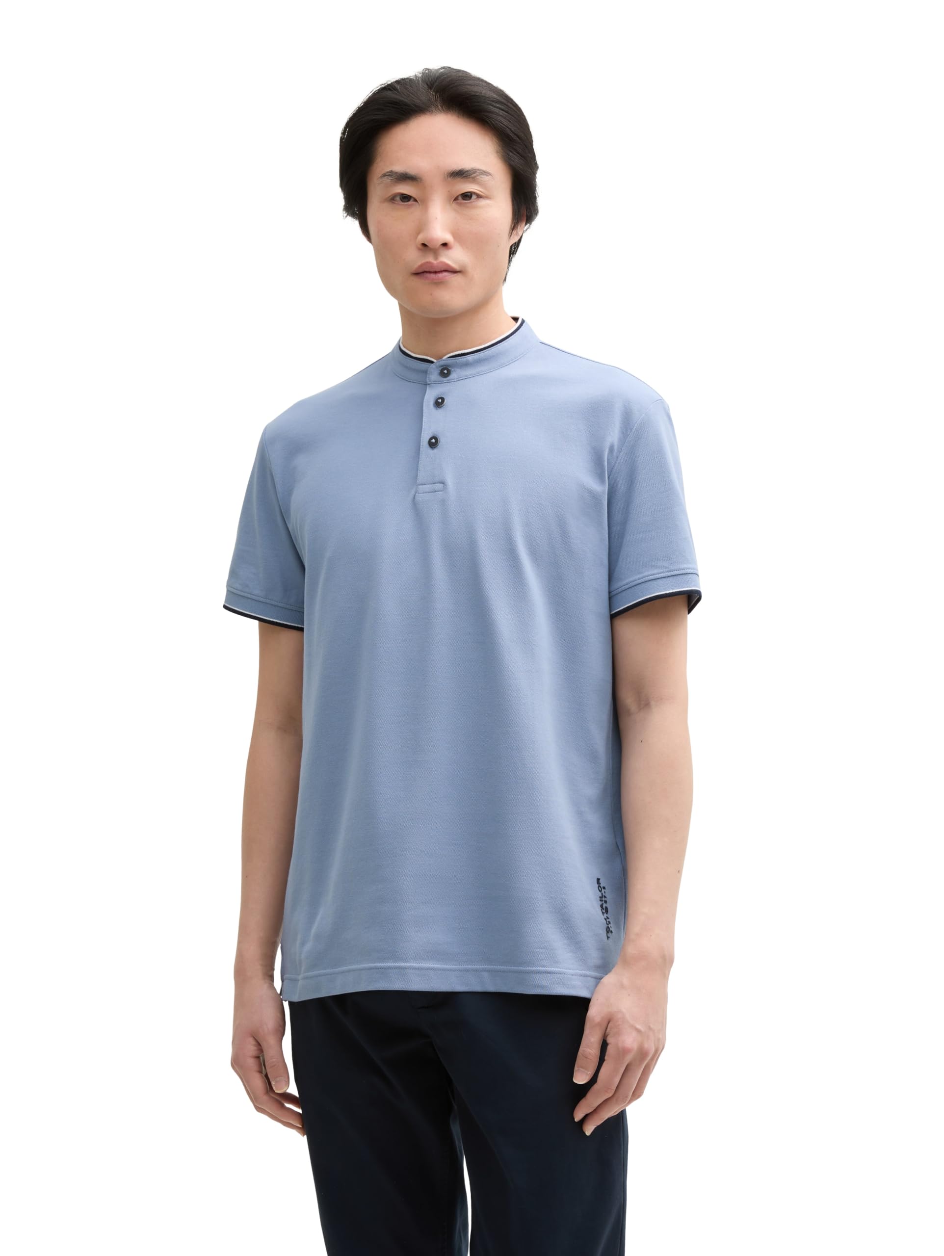 TOM TAILOR Herren Piqué Poloshirt mit Stehkragen