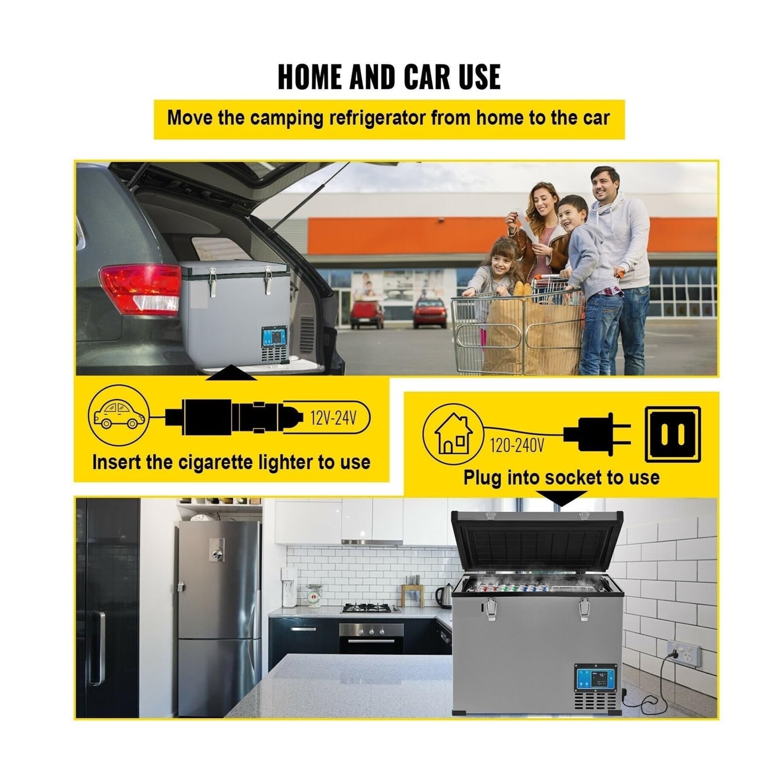 45L 60L 85L Mini lodówka samochodowa przenośna sprężarkowa zamrażarka chłodnicza 12V/24V 110-240 AC do łodzi kempingowej podróżowania(45L 48QT)