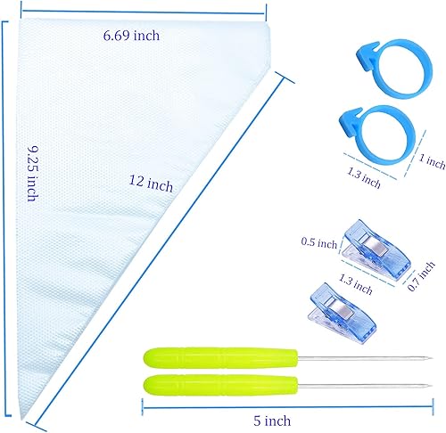 Miniatura 2 de 122 Piezas de Bolsas de Pastelería Sin Punta - 100 Bolsas Desechables para Decoración de Royal Icing/Galletas - 10 Lazos para Bolsas de Pastelería