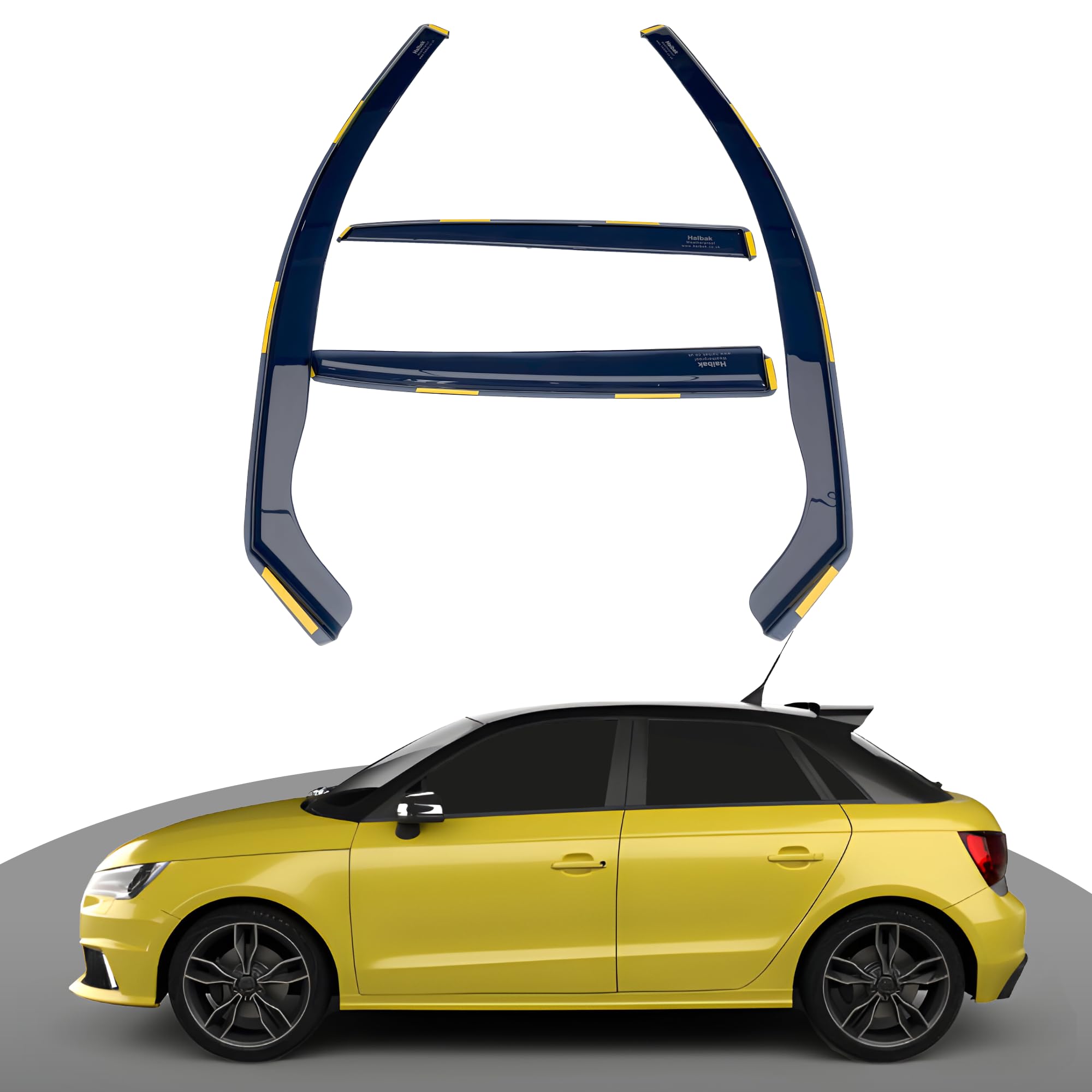 Wind Deflectors Set | Compatible With Audi A1 S1 MK1 2012-2018 | 5-Door Car 4pc Tinted Side Window Deflectors | In-Channel Fitment | Rain Guard & UV Protection