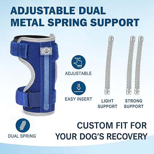 Miniatura 2 de Soporte de pierna delantera para perro férula ajustable para tobillo, pierna delantera, tobillo, extremidad de poro, envoltura de esguince con