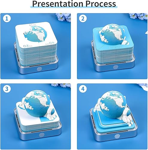 Miniatura 4 de Calendario 3D 2026, Calendario de Escritorio 2026, Bloc de Notas de Arte en Papel 3D Desmontable con Luces LED, Calendarios de Memo 3D Creativo,