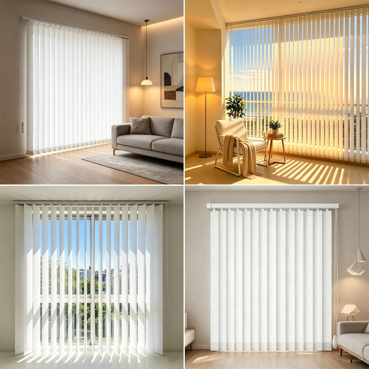 Générique Store à Lamelles Vertical, Store Californien pour Portes coulissantes, Rideaux en Tissu filtrant la lumière pour Grandes fenêtres, Store Vertical sur Rail Anti-UV Protection(B130xH150cm)