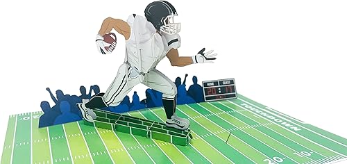 Jugador de fútbol americano tarjeta de felicitación 3D para todas las ocasiones amor cumpleaños Navidad deportes felicitaciones buena suerte