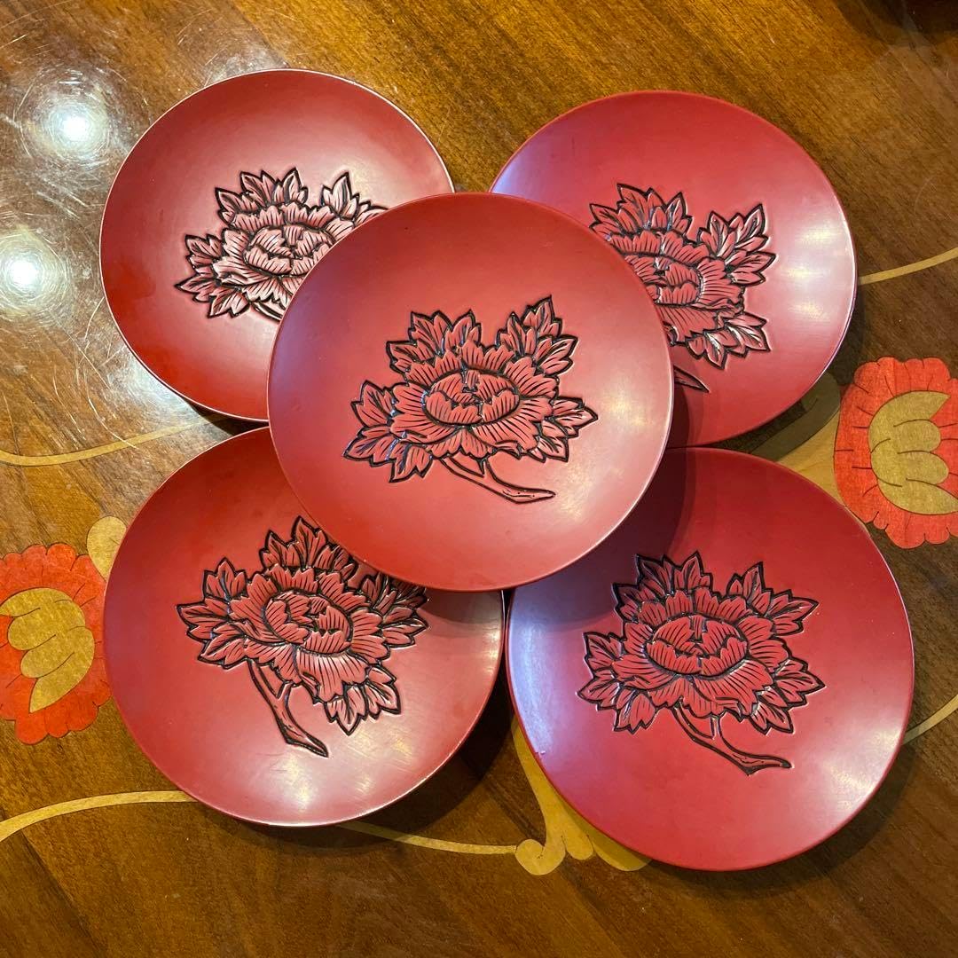 村上堆朱 煎茶一式セット 菓子器 村上堆朱 煎茶一式セット 菓子器 菓子器 -