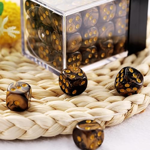 Miniatura 215 de Juego de 36 dados mini de 0.472 in, 6 caras, juego de dados con patrón de perlas, 6 dados estándar para Yahtzee, Bunco o enseñanza de matemáticas