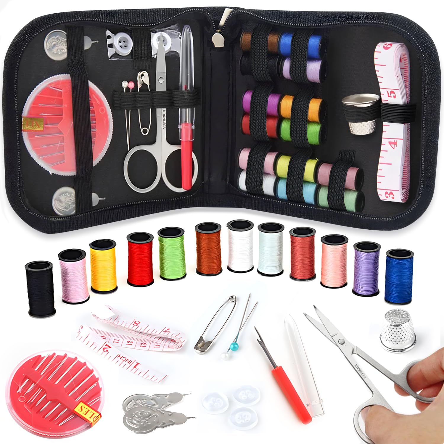 VEAGIA 裁縫セット ソーイングセット 10個セット 裁縫道具 お裁縫セット 家庭用 ポータビリティ 手工芸品 旅行用