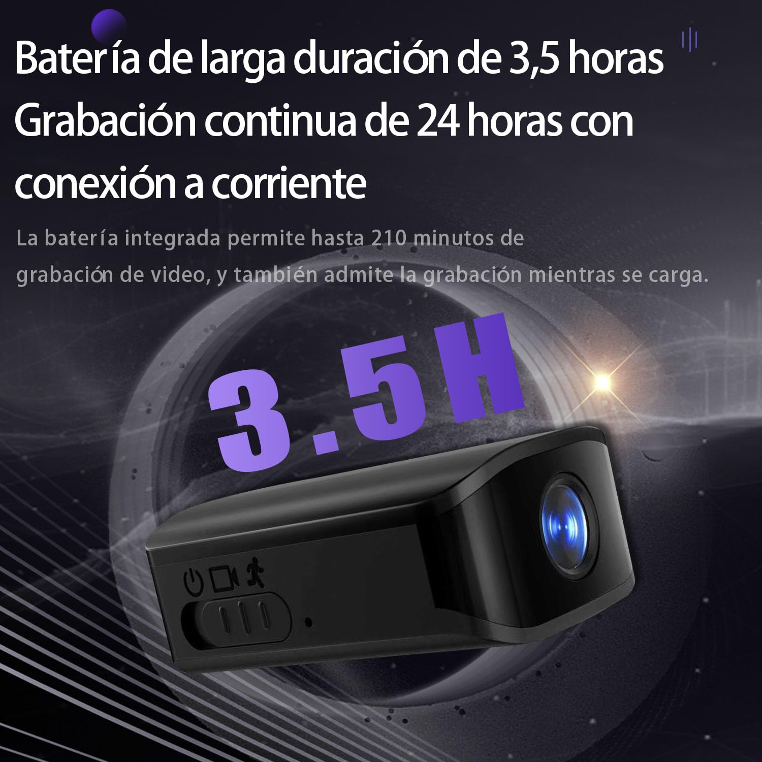 Mini Cámara de Niñera HD 1080P - Mini Cámara Espía - Detección de Movimiento, Grabación en Bucle, Visión Nocturna Automática, Sensor de Gravedad