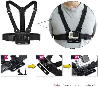 Chest Harness Mount Strap Compatible with Gopro Hero 13 12 11 10 9 8 7,AKASO EK7000 Brave 4 7,DJI Osmo,ODDV,Dragon Touch,WOLFANG,Camlance,Icefox Action Camera Accessories,Adjustable Chesty Body Mount