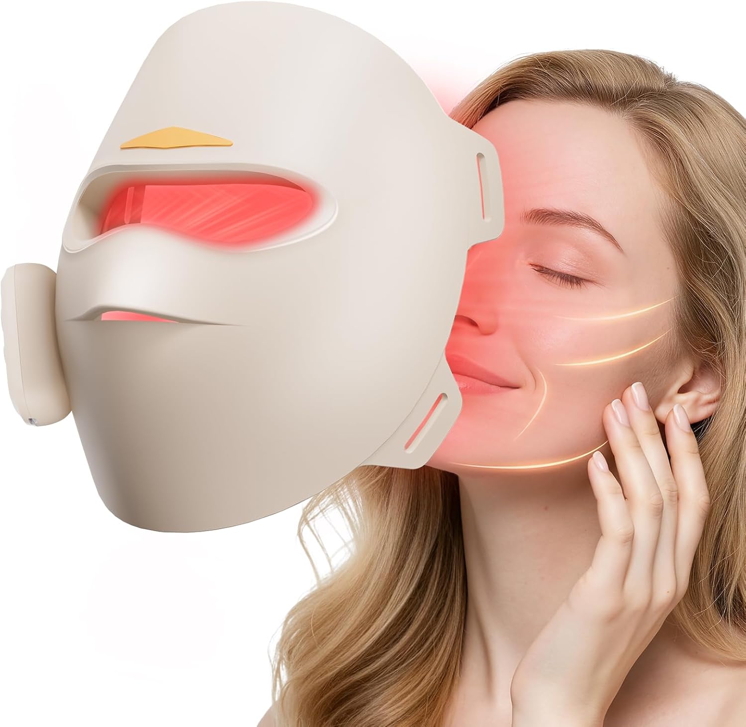 Red Light Therapy Mask for Face | 4D Led Face Mask Light Therapy With 336 LEDs Full Face Coverage,850nm Infrared & 3 Light Modes for Home Use & Travel M19-3