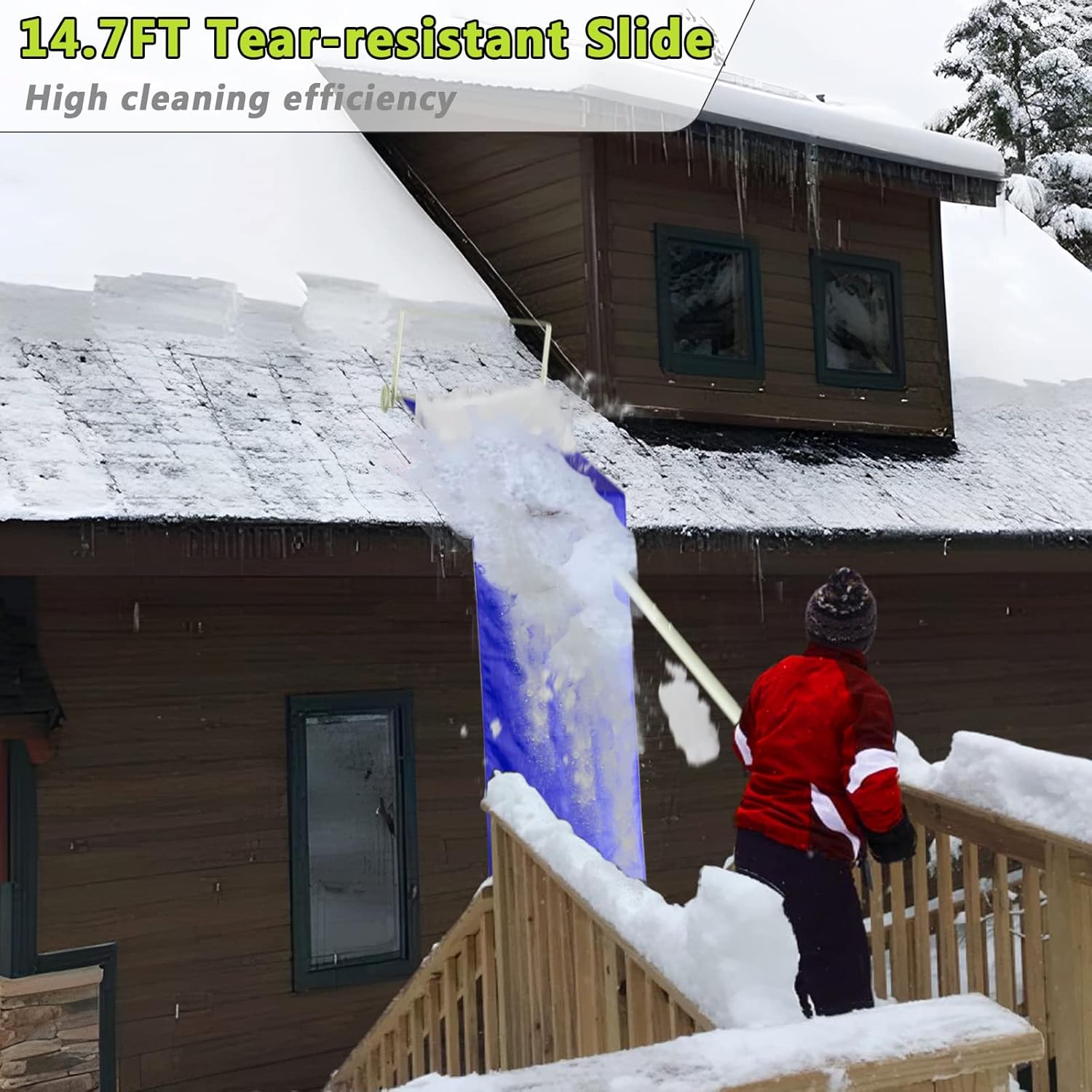 review MYTOL 2-in-1 Aluminium Snow Rake, 5'-21' Telescoping Snow Roof Rake with 25