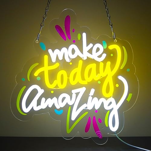 Make Today Amazing Neon Signs Inspirational Letter Neon Lights Wall