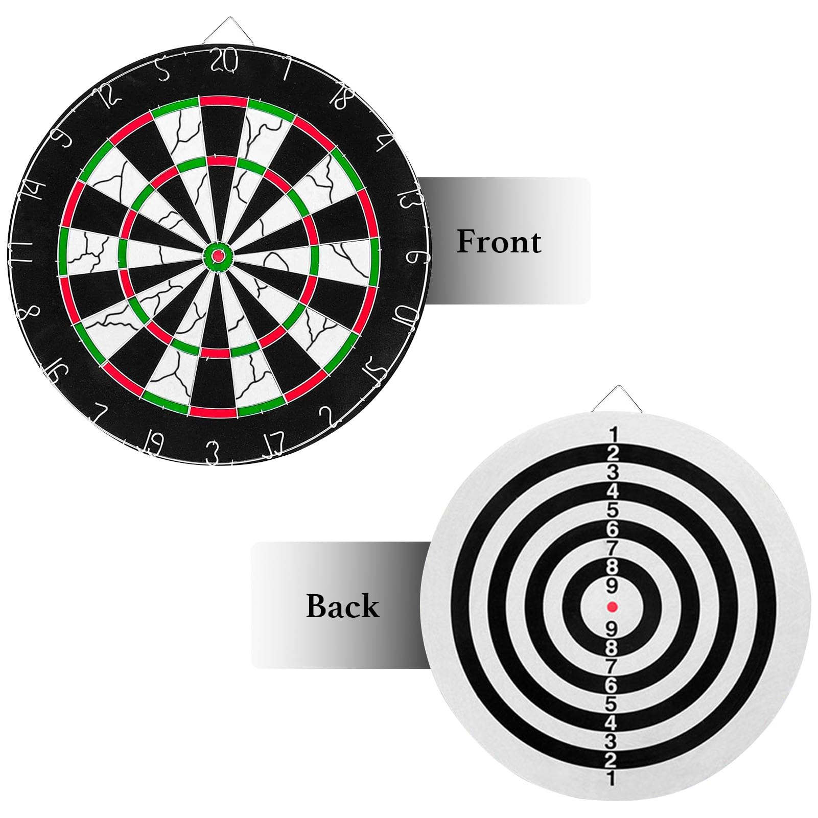 Bersaglio Freccette Gioco Freccettes Adulti Tabellone Professionale Tiro a Segno con 6 Frecce in Acciaio Darts Board Double Face 45 cm Rotondo