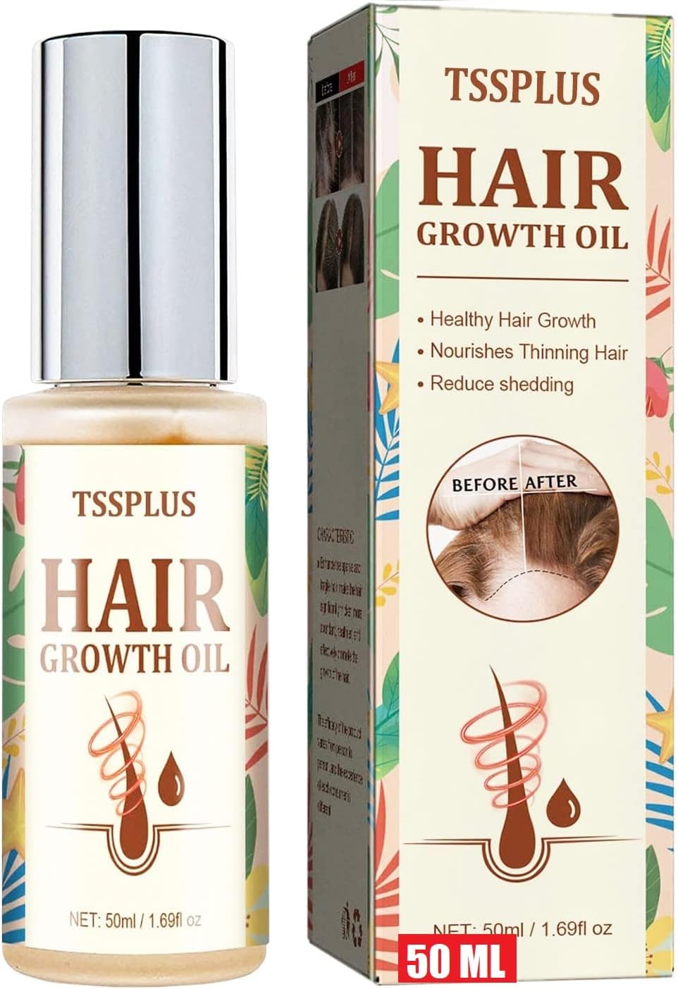 Hair Growth Oil with Rosemary & Biotin: Natural Hair Regrowth Serum for ...