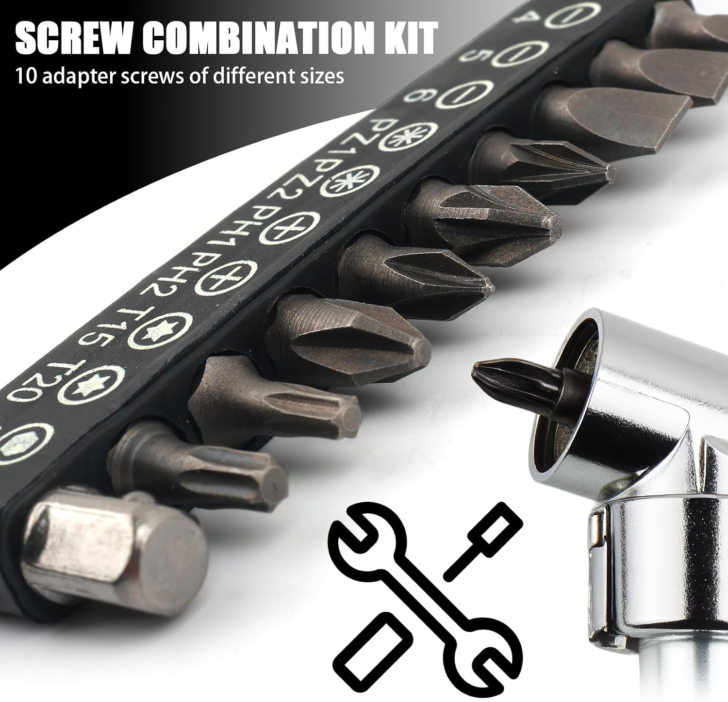 2PCS 105° Right Angle Drill Attachment,Essential Car 90 Degree Drill Attachment with Hexagonal Magnetic Design,Professional Right Angle Drills Adapter with 10PCS 25mm Screwdriver Bit