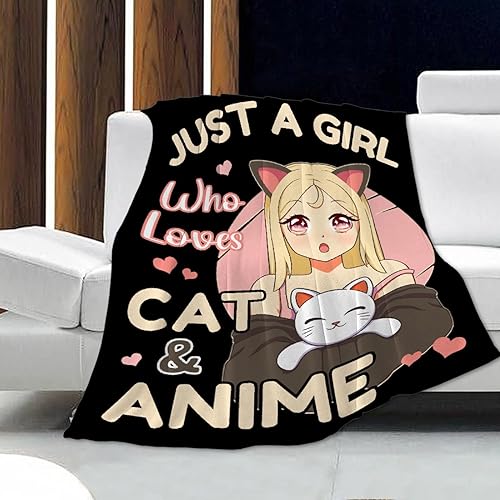 Miniatura 2 de Manta de anime Just A Girl Who Loves, regalo práctico para mujeres y niñas, manta ligera de franela suave para sofá, cama, sofá mediano para