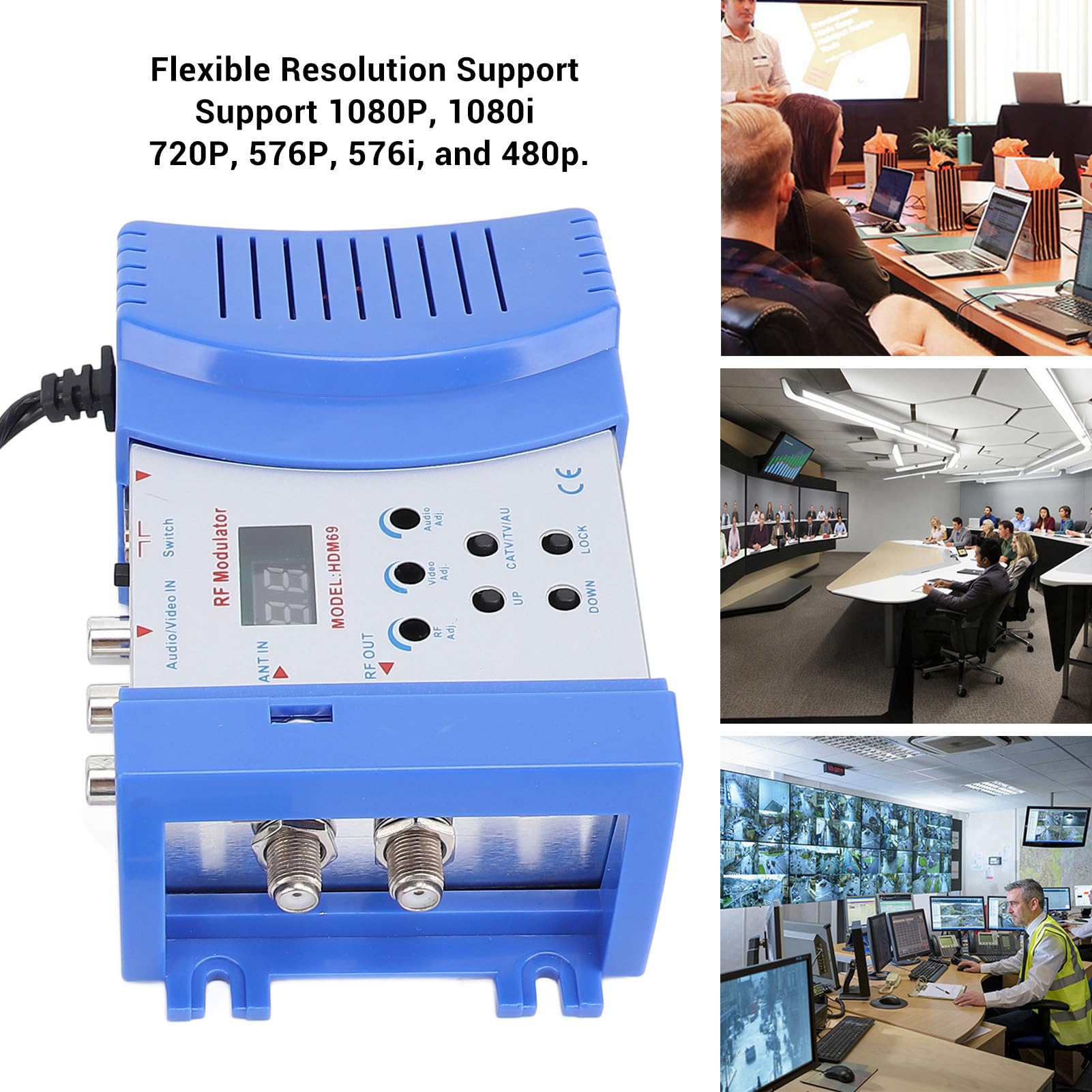 VBESTLIFE HDMI AV to RF Modulator, HDMI Modulator RF Converter VHF UHF Converter Adapter,for HD Digital AV Component Video to Analog NTSC Coax TV (US Plug)