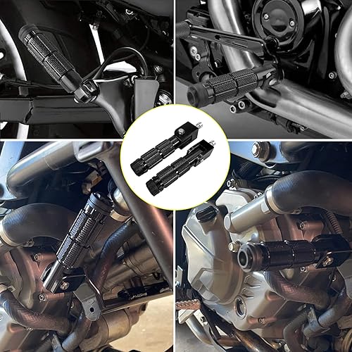 Miniatura 5 de Estriberas plegables de aluminio M8 CNC para motocicleta, pedales de pasajero, reposapiés para bicicletas, bicicletas eléctricas, ATV compatibles