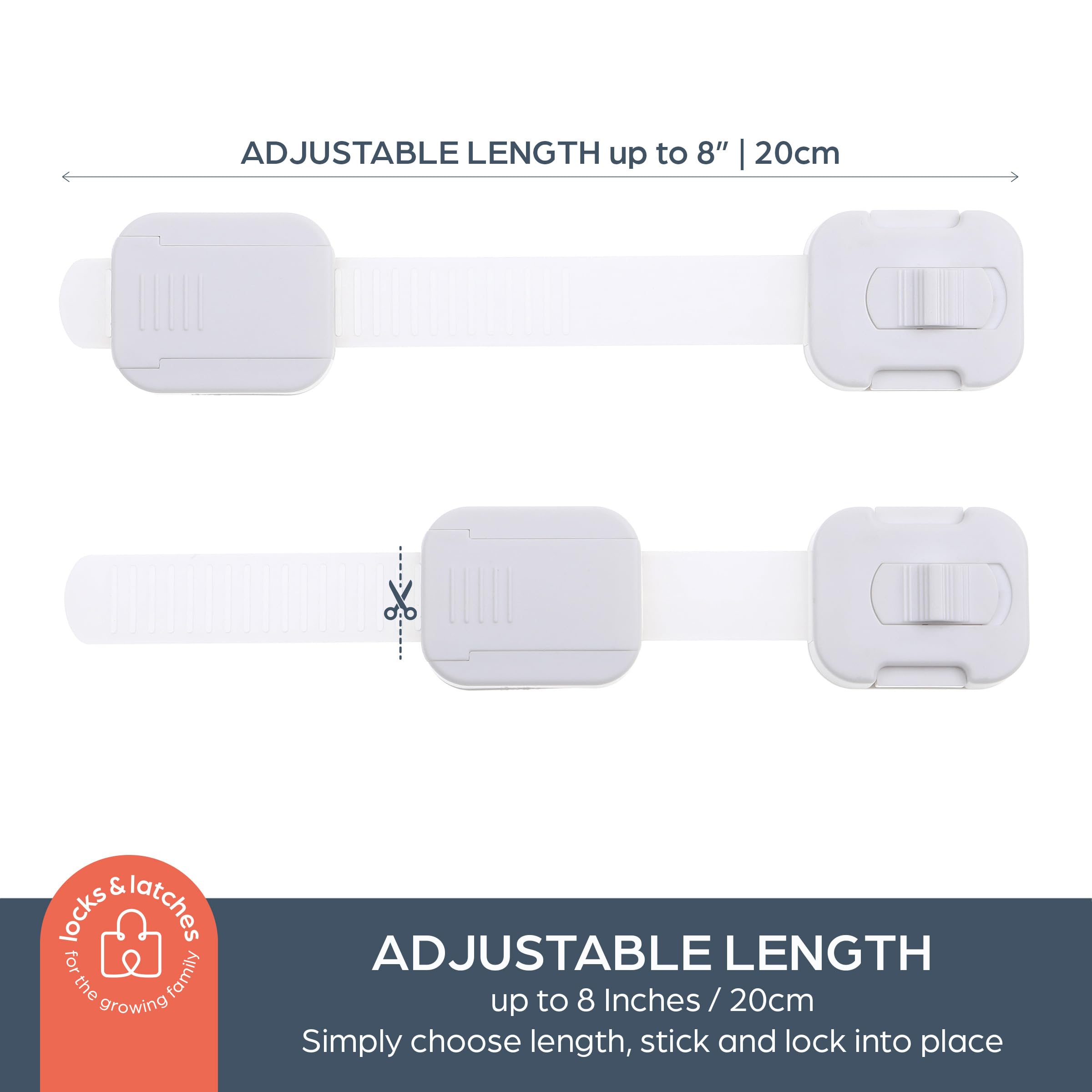 Dreambaby Pestillo adaptativo de seguridad multiusos para bebés, bloqueo giratorio fuera de camino, paquete de 5 para cajón de armario e inodoro